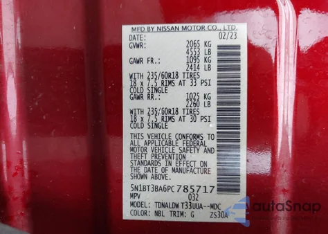 2023 Nissan Rogue Sv Fwd z USA, uszkodzony, nr VIN 5N1BT3BA6PC785717